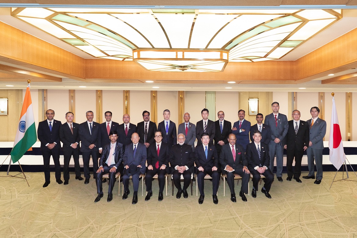 Honorable Prime Minister of India, Mr. Narendra Modi addresses the Business Symposium on “Make in India, Digital Partnership and India-Japan Partnership in Africa” on October 29th, 2018 at Imperial Hotel, Tokyo. Standing next to India flag, Mr. Sreelal M.M, Director, Sabinsa Japan Corporation represents the company at the event