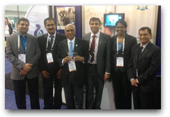 Engredea's - Functional Ingredients Editor's Choice Award for Curcumin C3 Reduct Left to Right - ' Dr. Anurag Pande, Mr. GN Gowda, Mr. Jayasankar Nair, Mr. Ahmed Khan, Ms. Asha Ramesh and Mr. Salman Habibullah from Sabinsa USA. 'Left to Right - ' Dr. Anurag Pande, Mr. GN Gowda, Mr. Jayasankar Nair, Mr. Ahmed Khan, Ms. Asha Ramesh and Mr. Salman Habibullah from Sabinsa USA.'